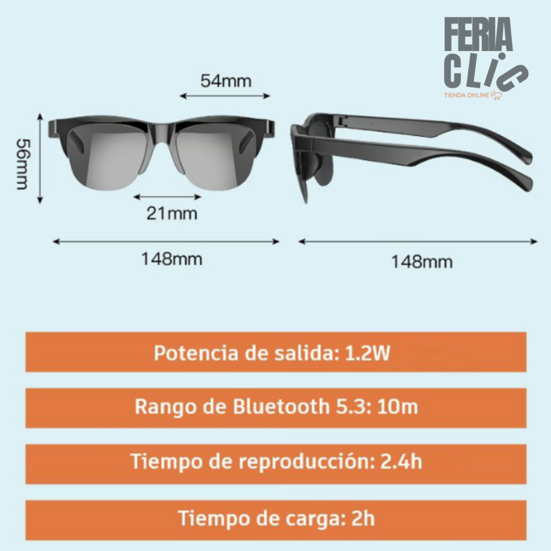 Gafas de sol inteligentes con audio Bluetooth